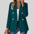 thumbnail image 3 of Otntypg Womens Casual Blazer Jacket Gold Button Double Breasted Long Sleeve Office Suit Jackets Work Outfits Lapel Open Front Jacket Mint Green XXL, 3 of 6