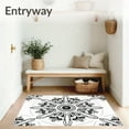 thumbnail image 3 of ODIKA 5'x7' Machine Washable Non-Slip Area Rug, Medallion Abstract Design with Intricate Symmetrical Motifs High Traffic Rug, Black, 599334, 3 of 7