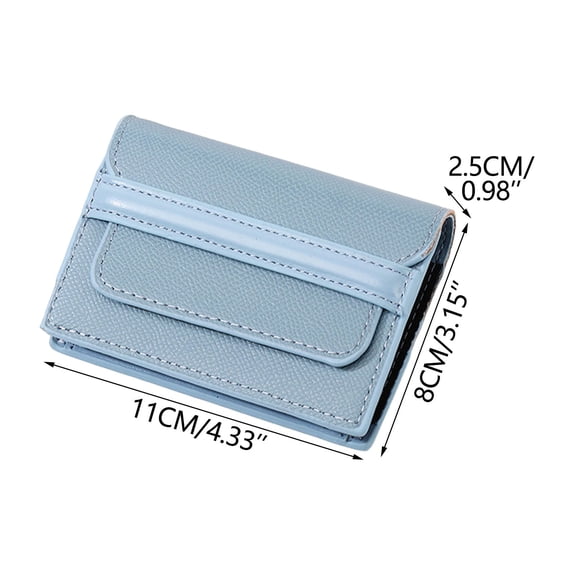 Pu Leather Small Credit Card Holder, Slim Flat Card Case Leather, Multi-Slot Cash And ID Holder, for Women Card Case Organizer(4.33×3.15×0.98in)