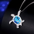 thumbnail image 4 of Blue Opal Sea Turtle Necklace, Silver and Blue Turtle Jewelry, 24 Style, 4 of 4