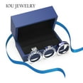 thumbnail image 3 of 3pc Couples Wedding Ring Sets His And Hers Women Sterling Silver Blue Moissanite and men Wedding Bands Together With Ring Gift Jewelry Box, 3 of 7