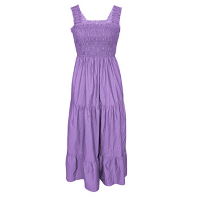 Vestido midi sin mangas informal de verano para mujer Vestido de chaleco plisado de color liso Adepaton BST3007305-4