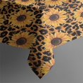 thumbnail image 3 of Black Leopard Sunflower Pattern Rectangle Tablecloth 60"x84",Waterproof Polyester Rectangle Table Cloth, Wipeable Spillproof Polyester Tablecloth for Dining, Camping, Indoor and Outdoor, 3 of 5