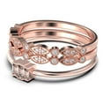 thumbnail image 4 of Dazzling 1.70 Carat Baguette Cut Trilogy Morganite Engagement Ring, Wedding Ring in 925 Sterling Silver With 18k Rose Gold Plating, Three Stone Ring, Trio Set, Matching Band, 4 of 4