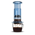 thumbnail image 1 of AeroPress Clear Blue Coffee Press - Método de preparación 3 en 1 que combina prensa francesa, vertido, espresso, café con cuerpo sin arena ni amargor, pequeña cafetera portátil para acampar y viajar,, 1 of 5