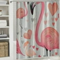 thumbnail image 6 of Orinice Flamingo Shower Curtain Set with 12 Hooks Pink Flamingo Seamless Illustration Bath Curtains Modern Bathroom Accessories 69x72, 6 of 7
