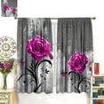 thumbnail image 3 of Pink Rose Blackout Curtains for Bedroom,Gray Raindrops Misty Glass Landscape Modern Abstract Art Butterfly Plant Flower Window Drapes Print for Girls Women Kids Living Room Bathroom 42x54in, 3 of 6