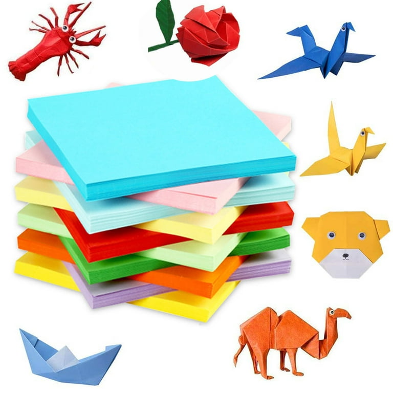 SagaSave 100Pcs Coloured Origami Paper Folding Paper DIY Handmade Crafting  for Both Kids and Adults 