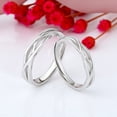 thumbnail image 5 of Couple Rings Set for Him and Her S925 Silver Matching Wedding Bands Interweaving Promise Rings Anniversary Jewelry Gifts for Men and Women Exquisite Design, 5 of 5