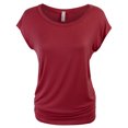 thumbnail image 1 of KOGMO Womens Short Sleeve Solid Basic Tunic Top Tee with Side Shirring, 1 of 6