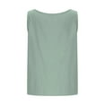 thumbnail image 5 of Womens V Neck Cropped Linen Tank Tops Spring Summer Sleeveless Shirts, 5 of 9