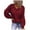 Red, variant on LEAVINGSUO 2026 Fall Womens Tops Plus Fashion Ladies Casual Solid Long Sleeve V-Neck Loose Sweater Women Blouse