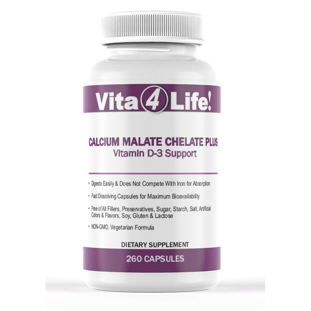 Calcium Malate Chelate Plus Vitamin D3 Vita4Life Bariatric Supplement