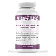 Calcium Malate Chelate Plus Vitamin D3 - Vita4Life Bariatric Supplement Formula - 260 Count