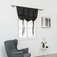 thumbnail image 4 of Lumento Kitchen Valance Rod Pocket Half Window Curtains Solid Color Light Blocking Short Blackout Curtain Ruched Waterproof Thermal Insulated Black 47.24 x 47.24", 4 of 9