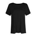 thumbnail image 7 of Summer Tops for Women Women's Solid Color Round Neck Slim Short Sleeve T-Shirt, 7 of 7