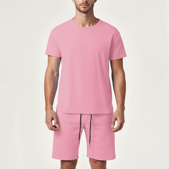 Mens Short Sets Two Piece Set T Shirt and Shorts Summer Outfits for Men Beach Wear Clothing Matching Sets