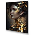 thumbnail image 2 of Designart "Gold Crystal Female Portrait III" Modern Woman Wall Art For Bathroom, 2 of 5