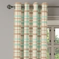 thumbnail image 3 of Ambesonne Plaid Grommet Curtain, Scottish Country Tartan, 50" x 63", Brown Mint Green Beige, 3 of 6