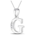 thumbnail image 2 of FB Jewels 10kt White Gold Womens Round Diamond G Initial Letter Pendant 1/20 Cttw, 2 of 2