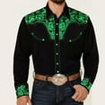 thumbnail image 2 of Mens Long Sleeve Shirt Western Cowboy Embroidered Slim Fit Casual Button Down With Pockets Tops, 2 of 7