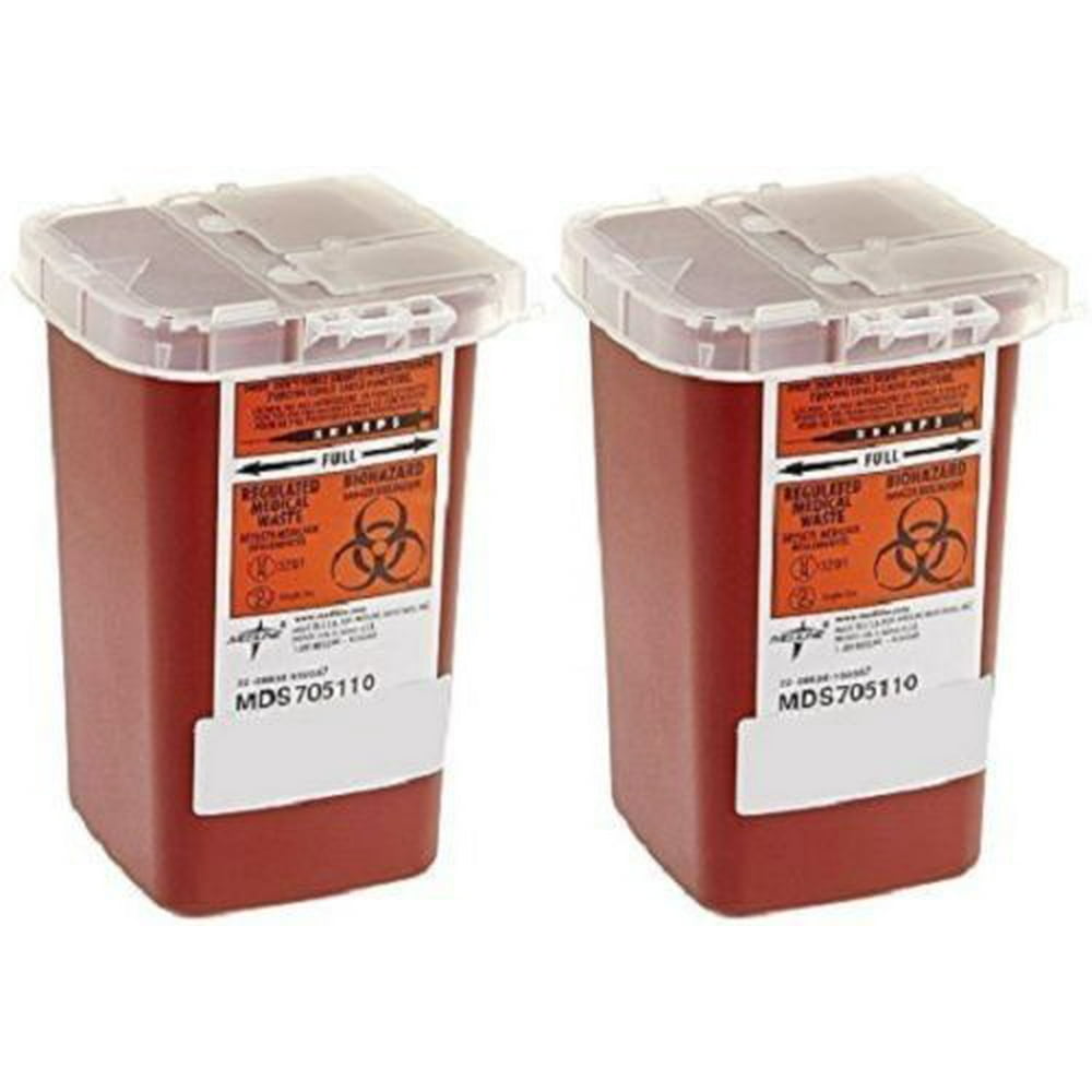 2 Pack of Sharps Containers 1 Quart