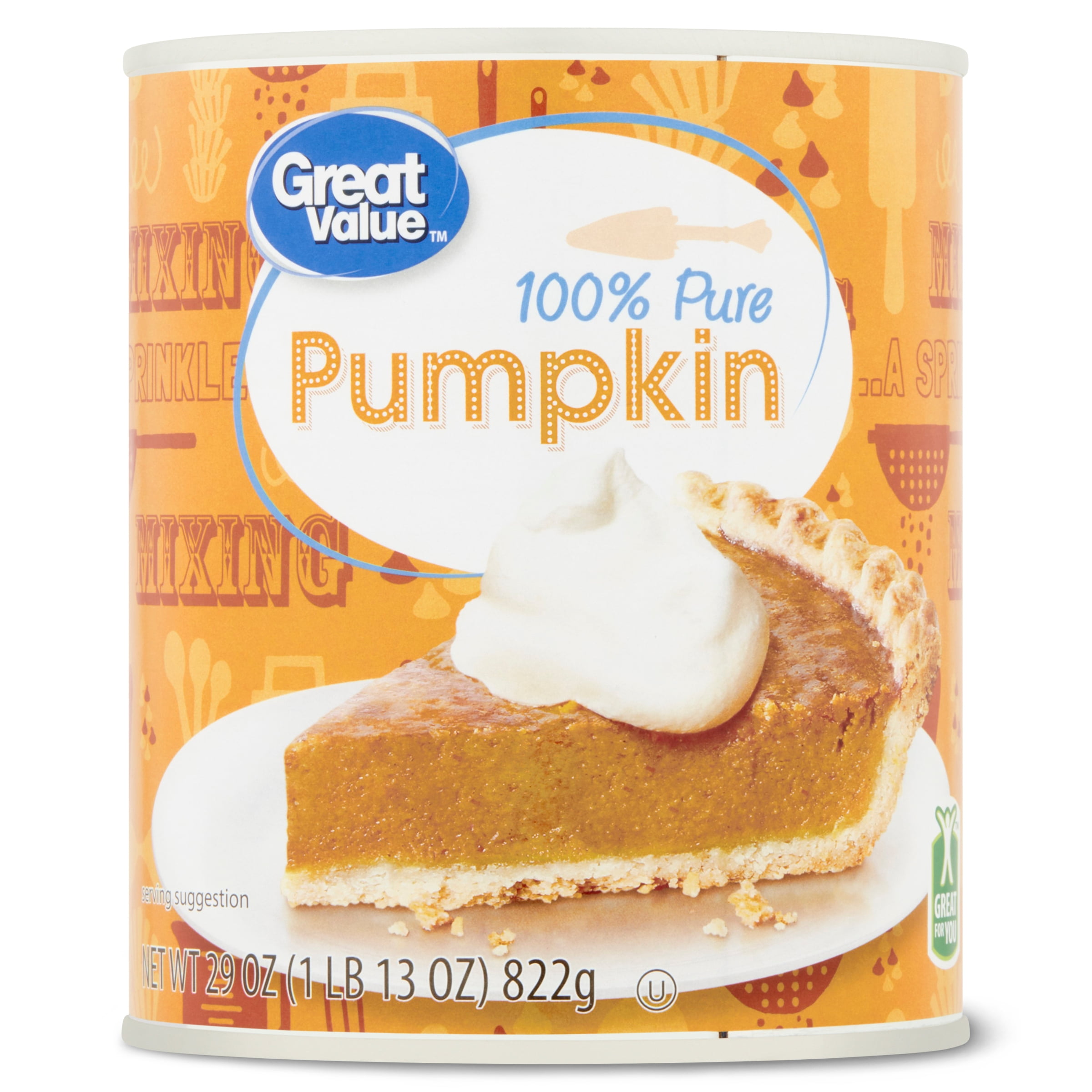 Great Value 100% Pure Canned Pumpkin, 29 oz Can
