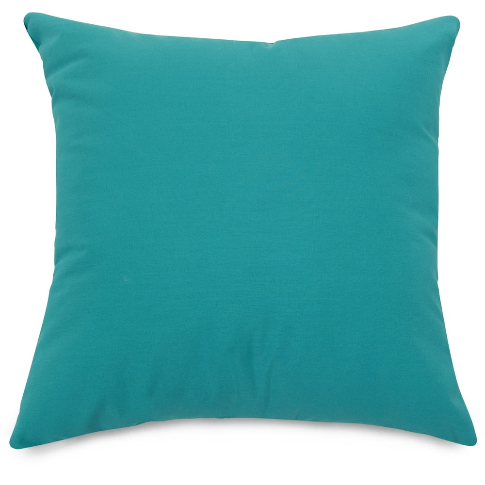 Majestic Home Goods Indoor Outdoor Teal Solid Large Decorative Throw Pillow 20 in L x 8 in W x