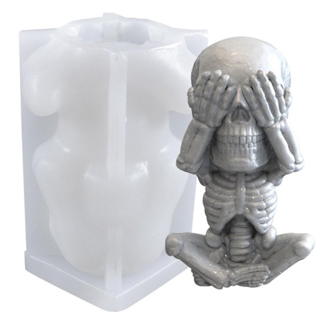 Molde para velas, molde para velas de silicona con forma de calavera (cubre los ojos)