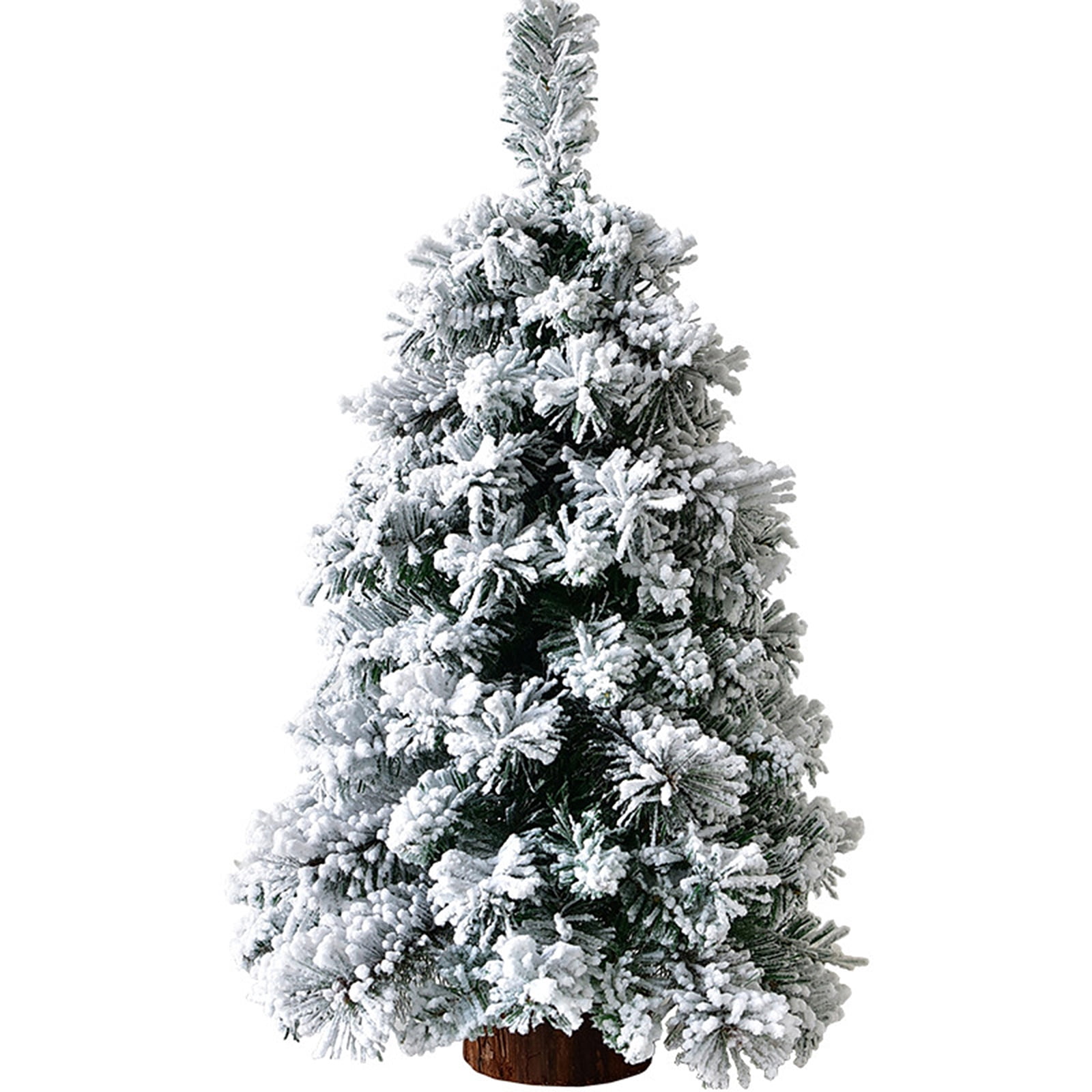 CreativeArrowy White Snow Flocking Christmas Tree, Artificial Snow Simulation Mini Xmas Tree