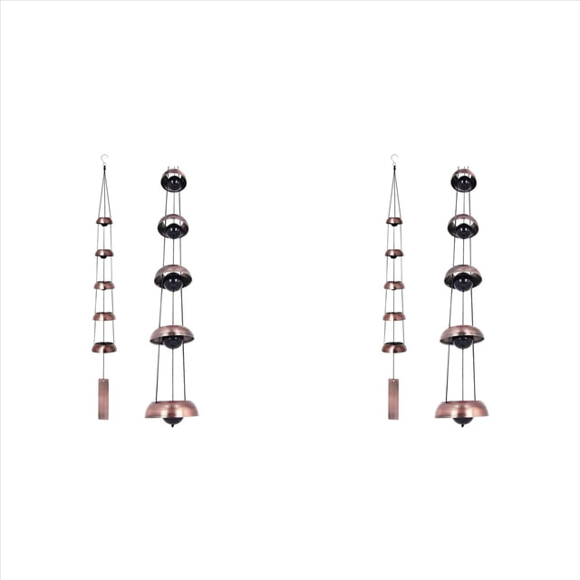 2X Campana de Viento del Templo - Campana de Viento de Campana Conmemorativa para Regalo Único, Campana de Viento de Feng Shui para Decoración Al Aire Libre en el Patio