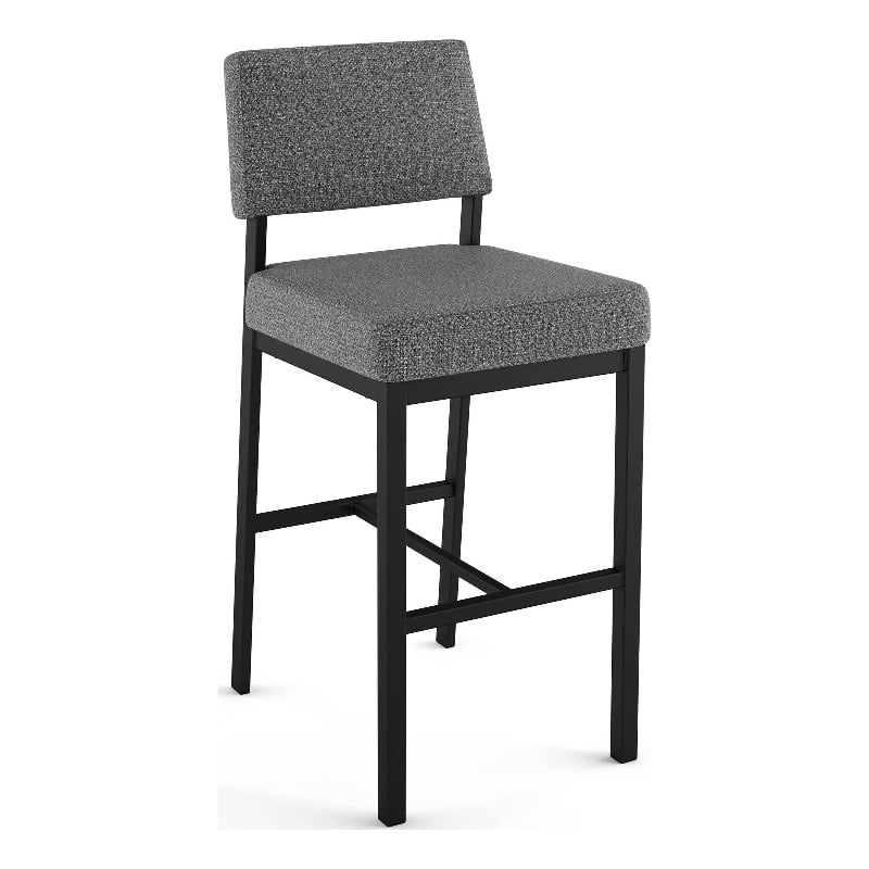 Amisco Avery 26 In. Counter Stool Grey Woven Fabric / Black Metal