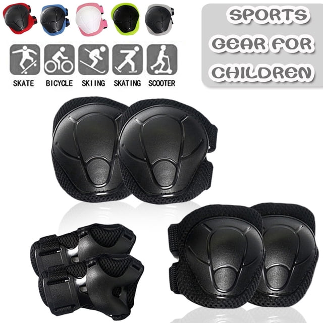 Xihbxyly Equipo de Patinaje Sobre Patineta, Diseño de Protección Mejorado, Comodidad Ligera, Espuma Ventilada, Patinaje Sobre Ruedas Bmx, Deportes Al Aire Libre, de 3 a 9 Años, Kit de 6 Piezas
