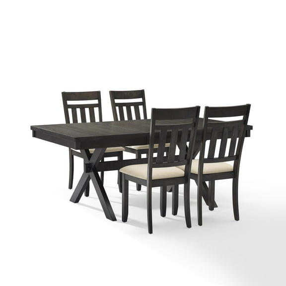 Farmhouse Dining Set - 5 Piece Table & Chair Set - Rustic Slate Dining Room Furniture