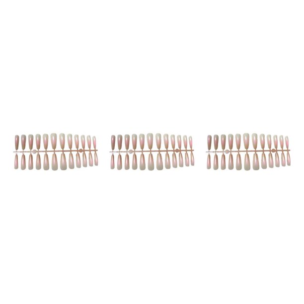 Puntas de uñas Seitruly 24 piezas superficie brillante estilo degradado largas