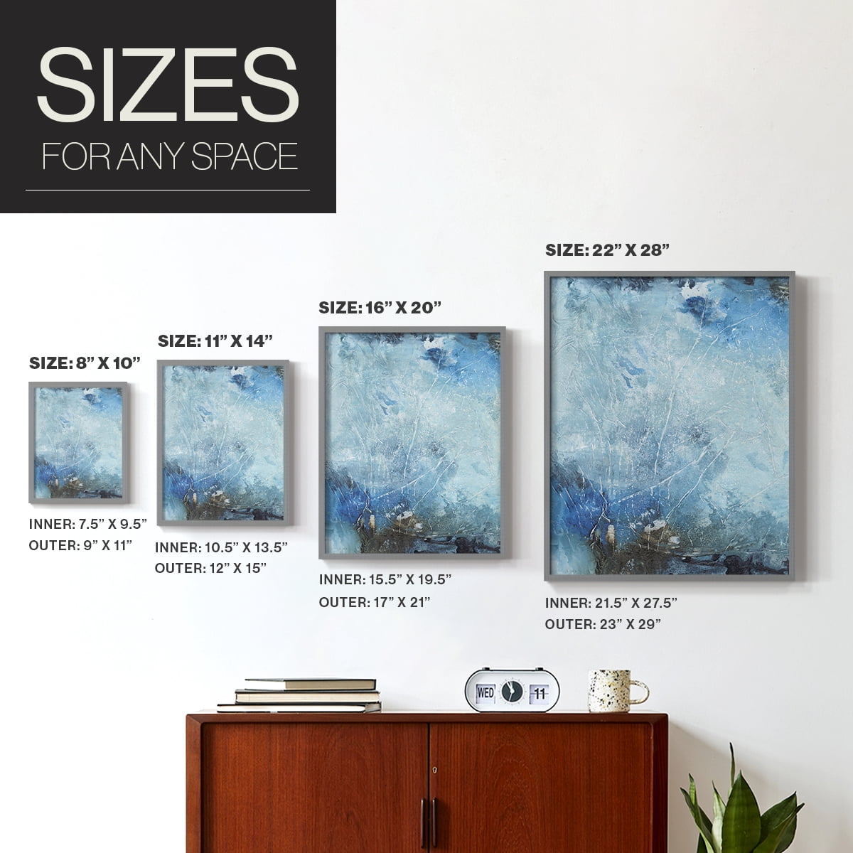 Coastal Seas III Framed Print in Gray Solid Wood Framed Print No Nail Hanging