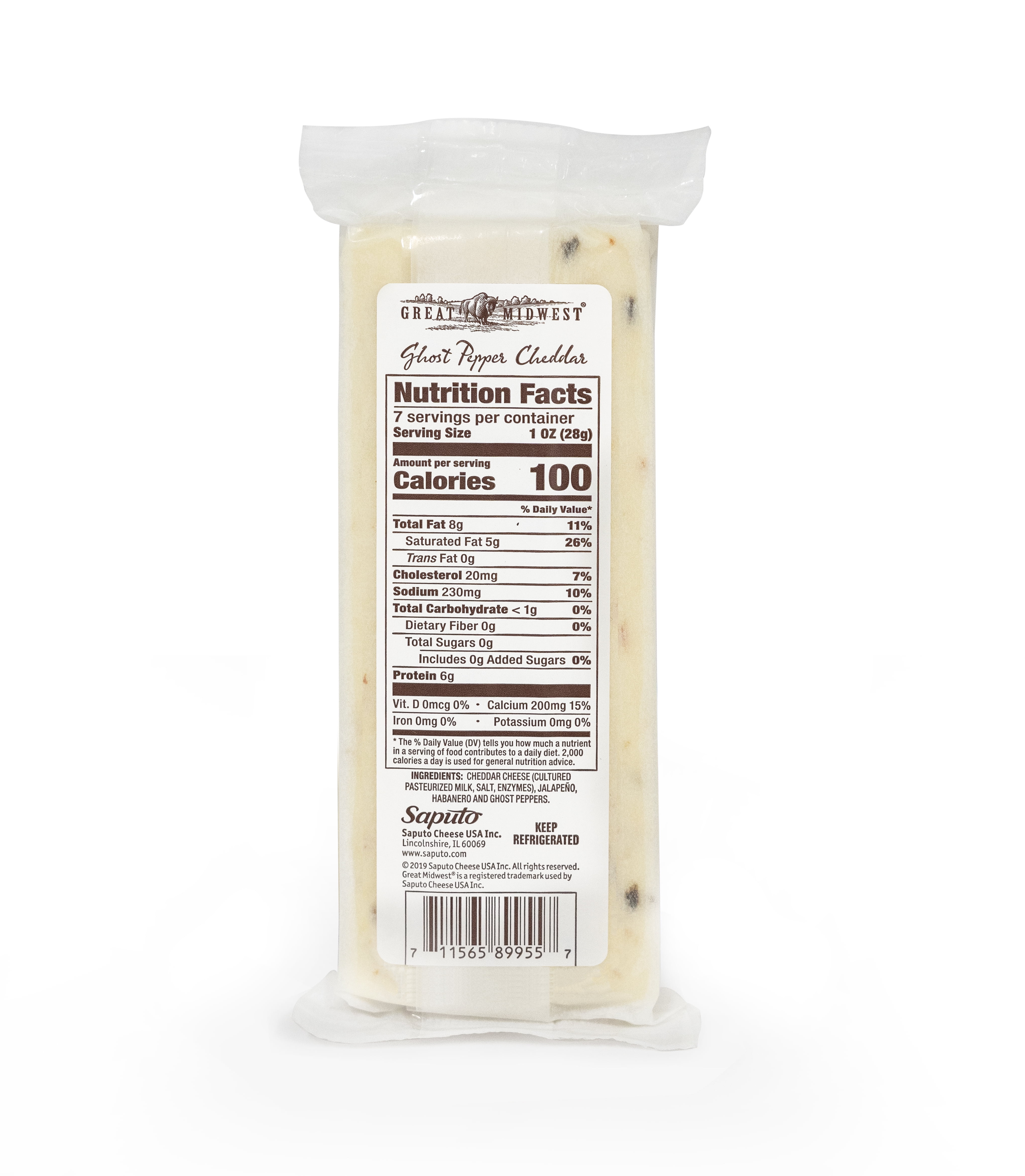 Great Midwest Ghost Pepper Cheddar Cheese 7 oz