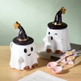 thumbnail image 2 of Muecwrye Halloween Mugs, Ghost Mug, Halloween Ceramic Coffee Mugs with Lid, Personalized Halloween Cups, Halloween Ghost Gifts, Suitable for Halloween Decorations, Office, Home, Room Decor, 2 of 7