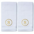 thumbnail image 2 of Monogrammed Hand Towels for Bathroom Kitchen Makeup | Personalized Gift for Wedding-Bridal | Classic Font Custom Luxury Turkish Towel | Spa Collection, Oversized, 16 X 30 Inch, Set of 2, 2 of 3