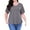 Gray, variant on Sewify Women's Plus Size Tops Short Sleeve Lace Jacquard Spliced Loose Fit Tunic Shirts Cross Rope V Neck Blouses, 2X
