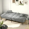 thumbnail image 7 of COMHOMA Futon Sofa Bed Modern Fabric Folding Futon Set Adjustable Recliner Sleeper Sofa Bed,Gray, 7 of 7