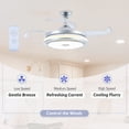 thumbnail image 6 of Wayshire 42" Retractable 4 Blade Ceiling Fan ,3 speeds & timer sets, with Light Remote Bluetooth App More, Chrome, 6 of 12