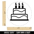 thumbnail image 2 of Birthday Cake Self-Inking Rubber Stamp Ink Stamper - Blue Ink - Mini 1/2 Inch, 2 of 7