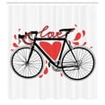 thumbnail image 3 of Ambesonne Hipster Shower Curtain, Love Heart and Drops, 69"Wx70"L, Orange Black, 3 of 5
