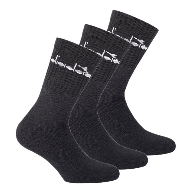 Calcetines de Tenis Unisex Diadora - Paquete de 3, Logotipo Negro 39-42