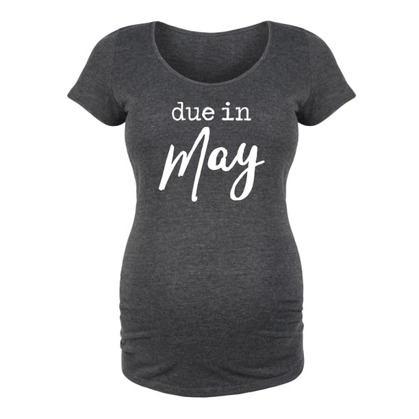 Bloom Maternity Due In May Maternity Scoop Neck T Shirt Walmart Com Walmart Com