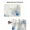 thumbnail image 6 of Blue Spring Floral Bathroom Window Curtain, Summer Flowers Botanical Elegant Light Filtering Coffee Kitchen Curtains, Bedroom Living Room Curtains 2 Panel 84"x45", 6 of 6