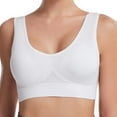 thumbnail image 2 of COMVALUE Women Sports Bra Breathable Large Size Wireless Workout Bras (White, L), 2 of 9