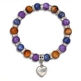 thumbnail image 2 of BingTong Natural Healing Stone Beaded Bracelet Amethyst Tiger Eye Stress Relief Yoga Bracelets Anxierty Protection Inspirational Chakra Jewelry Gifts for Women Men Multicolor, 2 of 6