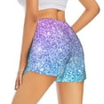 thumbnail image 3 of Vsdgher Multicolor Glitter Print Women's Running Double Layer Shorts High Waisted with Pockets Elastic Yoga Workout Athletic Gym Sports, 3 of 8